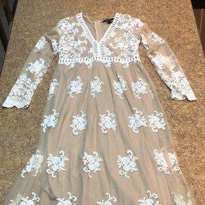 Beautiful Floor Length Gown Cream and White